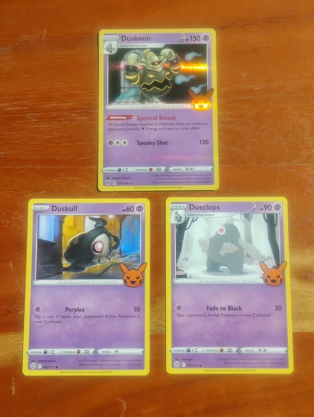 Mint Holo Dusknoir Dusclops & Duskull Trick or Trade Pokemon Cards